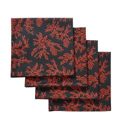 Black Coral Napkins (4)