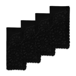 Black Eyelet Dinner Napkins (4)