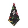 Black Flat Flower Napkins (4)