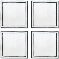 Black Trim Cocktail Napkins (4)