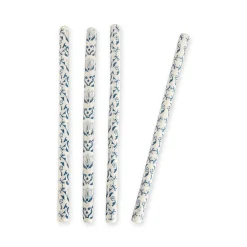 Blue & White Ceramic Straws (4)