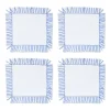 Blue & White Fringe Cocktail Napkins (4)