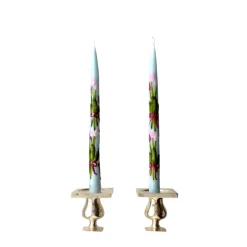 Blue Painted Tulip Tapers (2)
