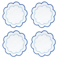 Blue Scalloped Cocktail Napkins (4)