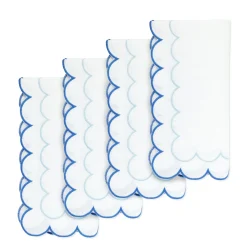 Blue Scalloped Dinner Napkins (4)