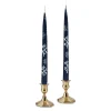 Blue Snowflake Painted Tapers (2)