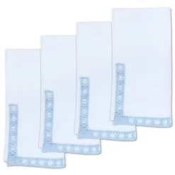 Blue Trim Dinner Napkins (4)