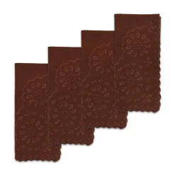 Brown Eyelet Dinner Napkins (4)