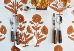 Brown Poppy Tablecloth