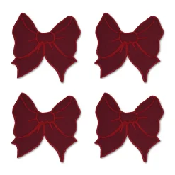Burgundy Bow Cocktail Napkins (4)
