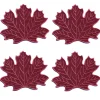 Burgundy Leaf Cocktail Napkins (4)