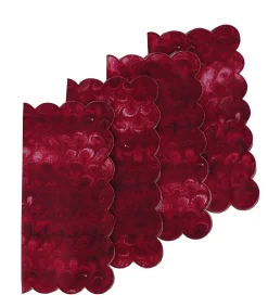 Burgundy Marble Napkins (4)