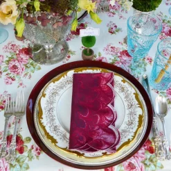 Burgundy Marble Napkins (4)