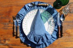 Denim Napkins With Ruffled Edge (4)