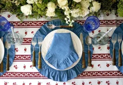 Denim Placemats With Ruffled Edge (4)