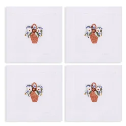 Flower Basket Cocktail Napkins (4)