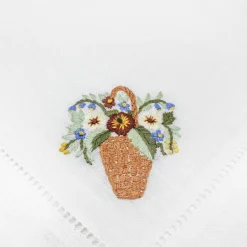 Flower Basket Dinner Napkins (4)