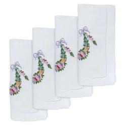 Flower Garland Dinner Napkins (4)