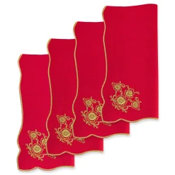 Gold Flower Dinner Napkins (4)