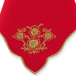 Gold Flower Dinner Napkins (4)