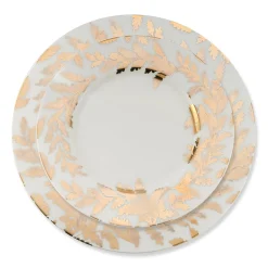 Gold Leaves Salad Plate