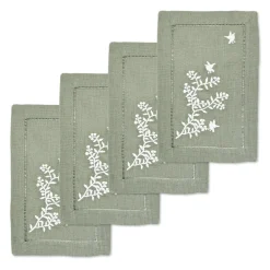 Green Chinoiserie Cocktail Napkins (4)