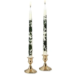 Green Chinoiserie Painted Tapers (2)