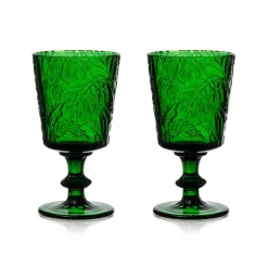 Green Embossed Stem Glasses (4)