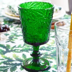 Green Embossed Stem Glasses (4)