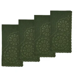 Green Eyelet Dinner Napkins (4)