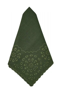 Green Eyelet Dinner Napkins (4)