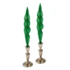 Green Feather Candles (2)