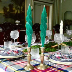 Green Feather Candles (2)