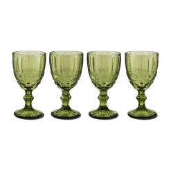 Green Tulip Stem Glasses (4)