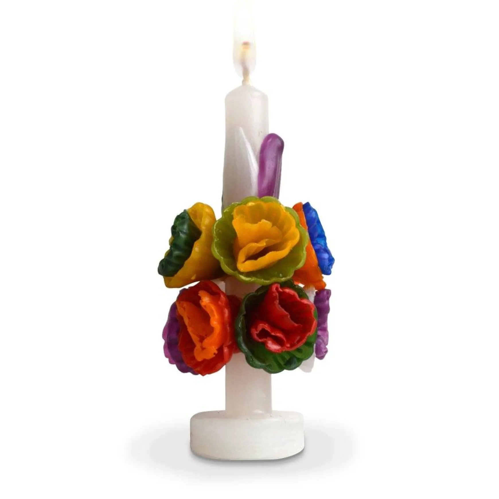 Mini Multicolored Flower Candle