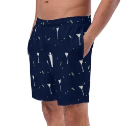 Navy Martini Swim Trunks