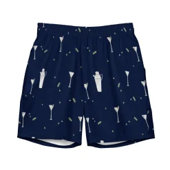 Navy Martini Swim Trunks