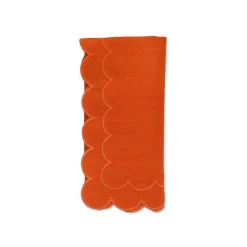 Orange Scalloped Dinner Napkins (4)
