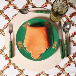 Orange Scalloped Dinner Napkins (4)