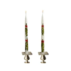 Painted Mistletoe Tapers (2)