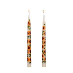 Painted Sunflower Tapers (2)