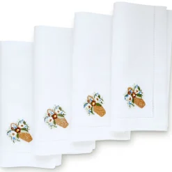 Pearl Flower Basket Dinner Napkins (4)
