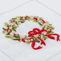Pearl Wreath Cocktail Napkins (4)
