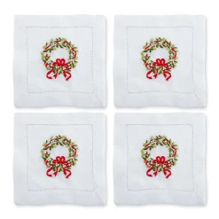 Pearl Wreath Cocktail Napkins (4)