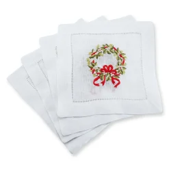 Pearl Wreath Cocktail Napkins (4)