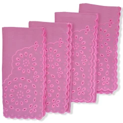 Pink Eyelet Dinner Napkins (4)