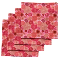 Pink Flower Napkins (4)