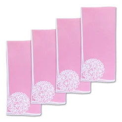 Pink Hydrangea Linen Dinner Napkins (4)