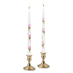 Pink Hydrangea Painted Tapers (2)