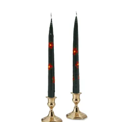 Poinsettia Painted Tapers (2)